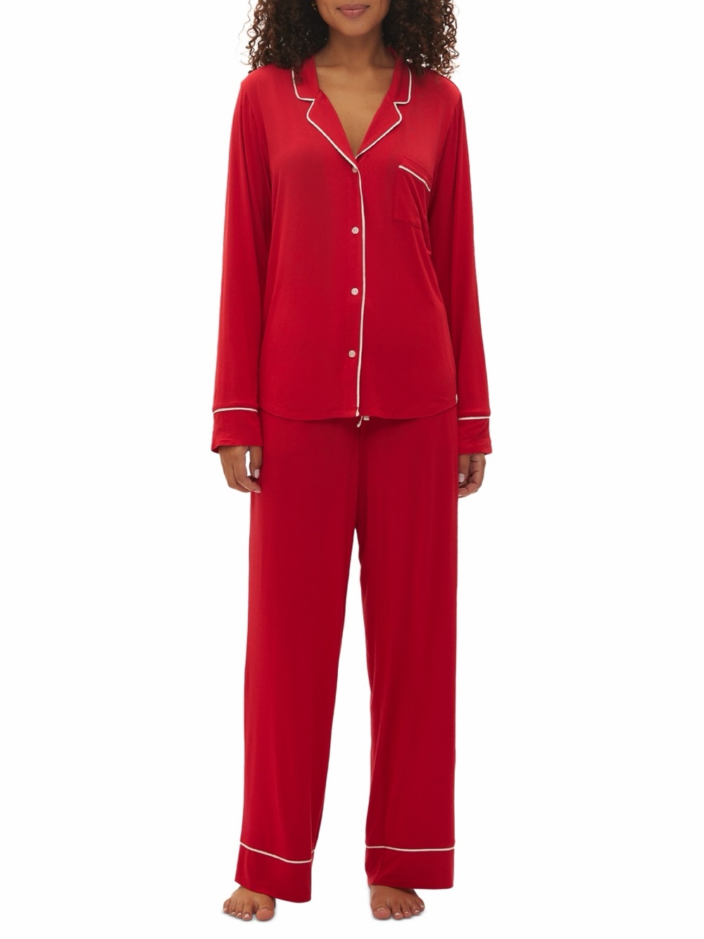 GapBody Red Pajama Set with White Trim